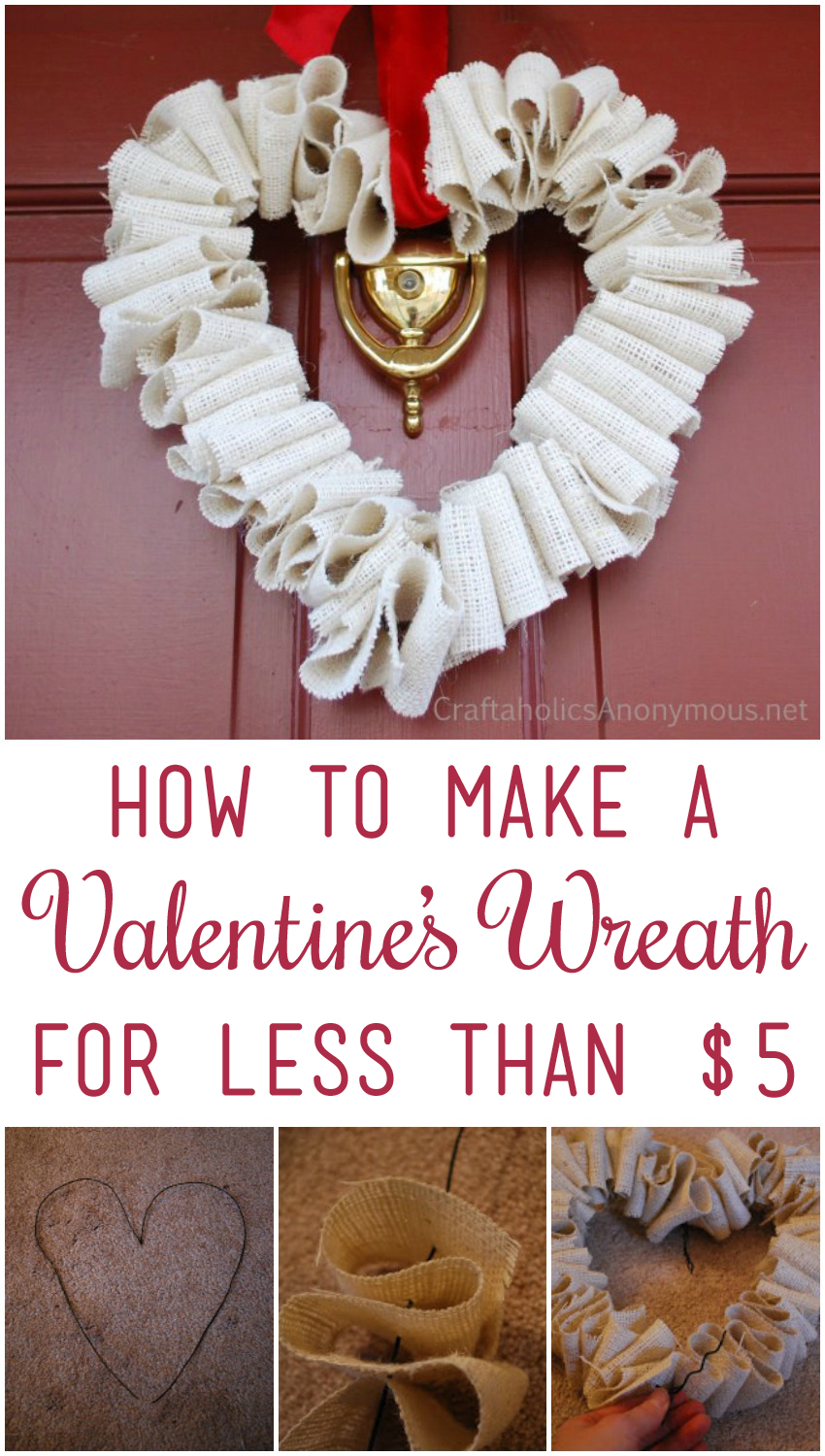 How to Make a Valentine's Wreath for Less than $5 | Craftaholics Anonymous®