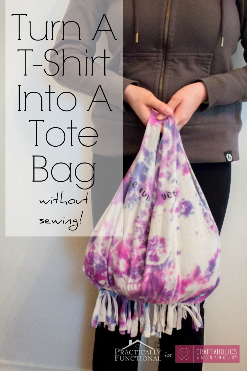 No-Sew T-shirt bag tutorial || Great way to reuse an old tee plus its a great kid or teen craft!