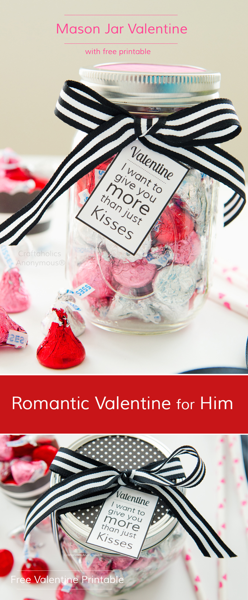 Romantic Mason Jar Valentine for Him || Costs about $5 to make 