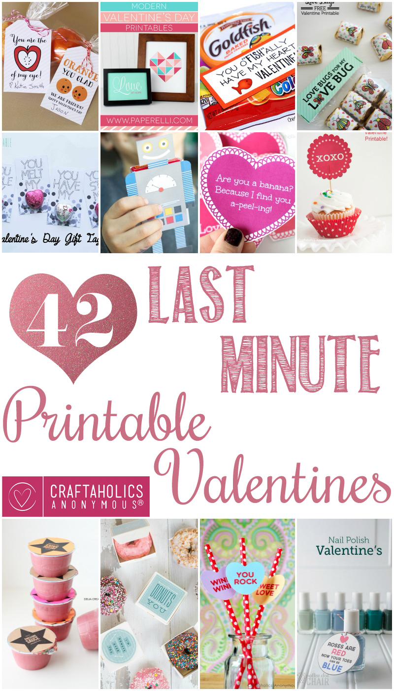 42 Last Minute Printable Valentines at Craftaholics Anonymous®