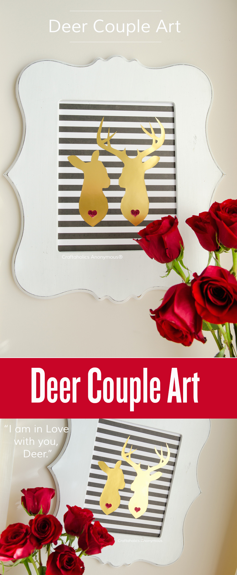 DIY Deer Couple Art || Would be cute for Valentine's Day or a Wedding 