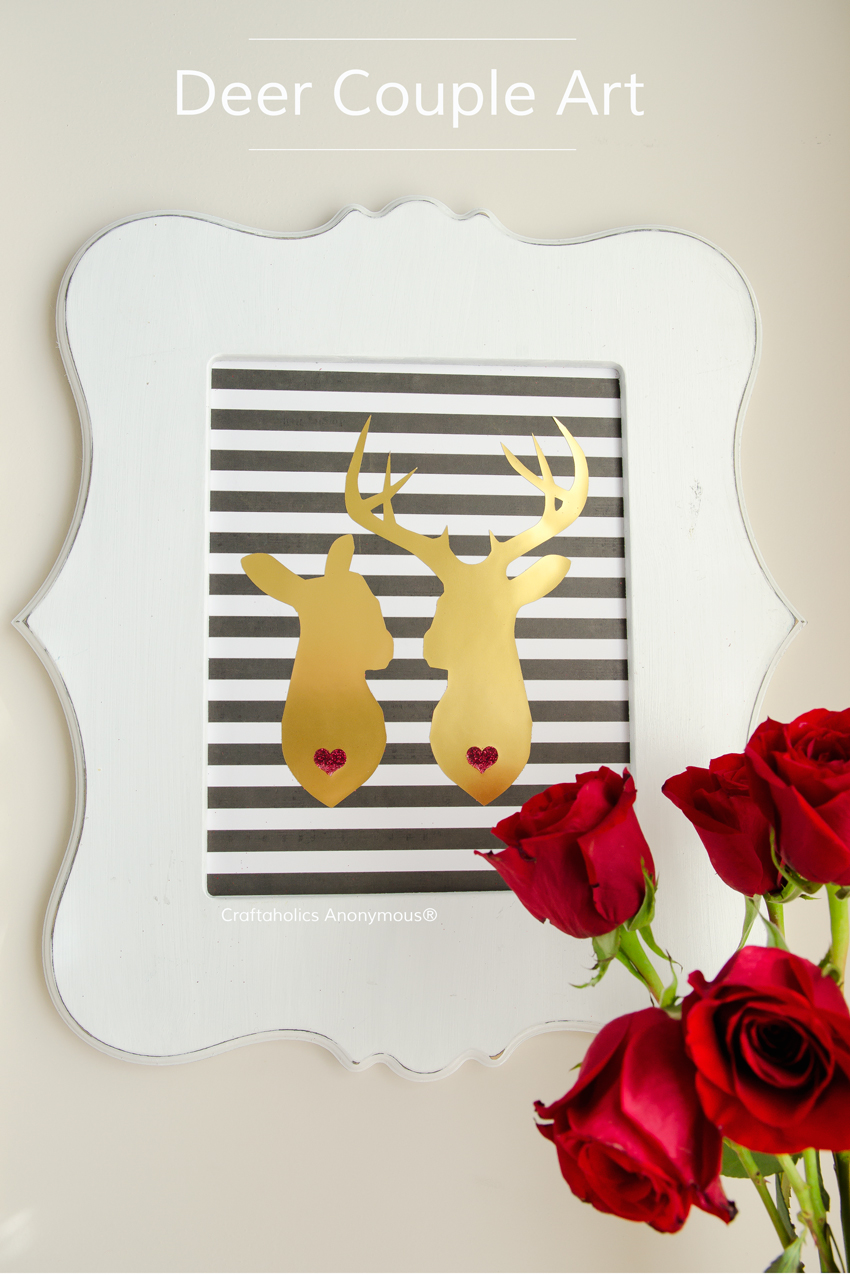 Deer in Love art || This is super easy to make! Wouldn't this be a fabulous wedding gift idea?!