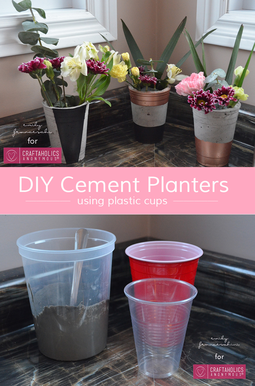 DIY Cement Planters using Plastic Cups || The plastic cups make this messy project manageable and easy to clean up!