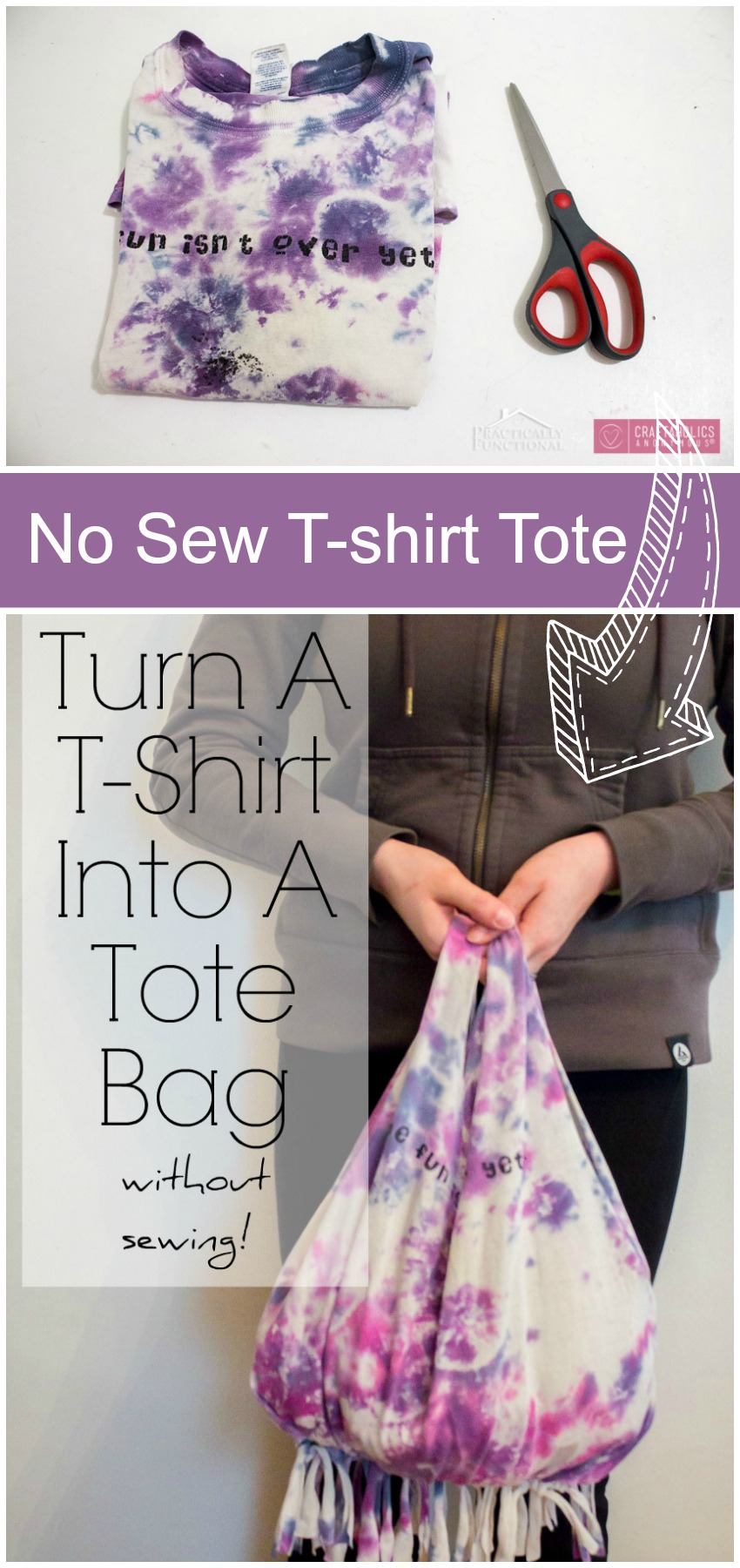 no sew tee shirt tote