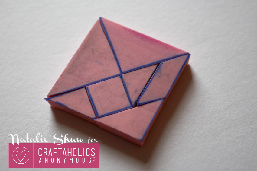 handmade tangrams rubber stamps