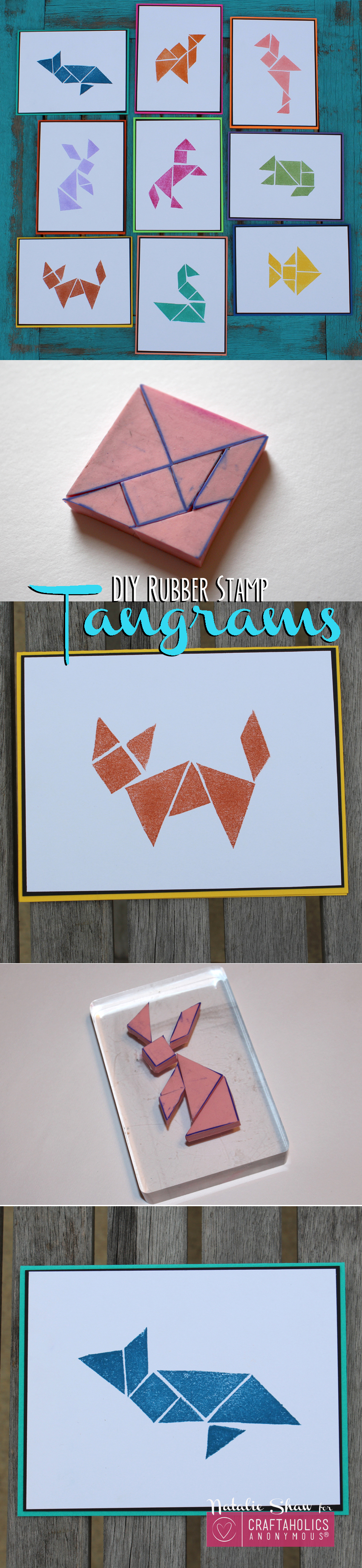 Learn how to make DIY Tangrams Stamps to create art and handmade cards on the cheap!