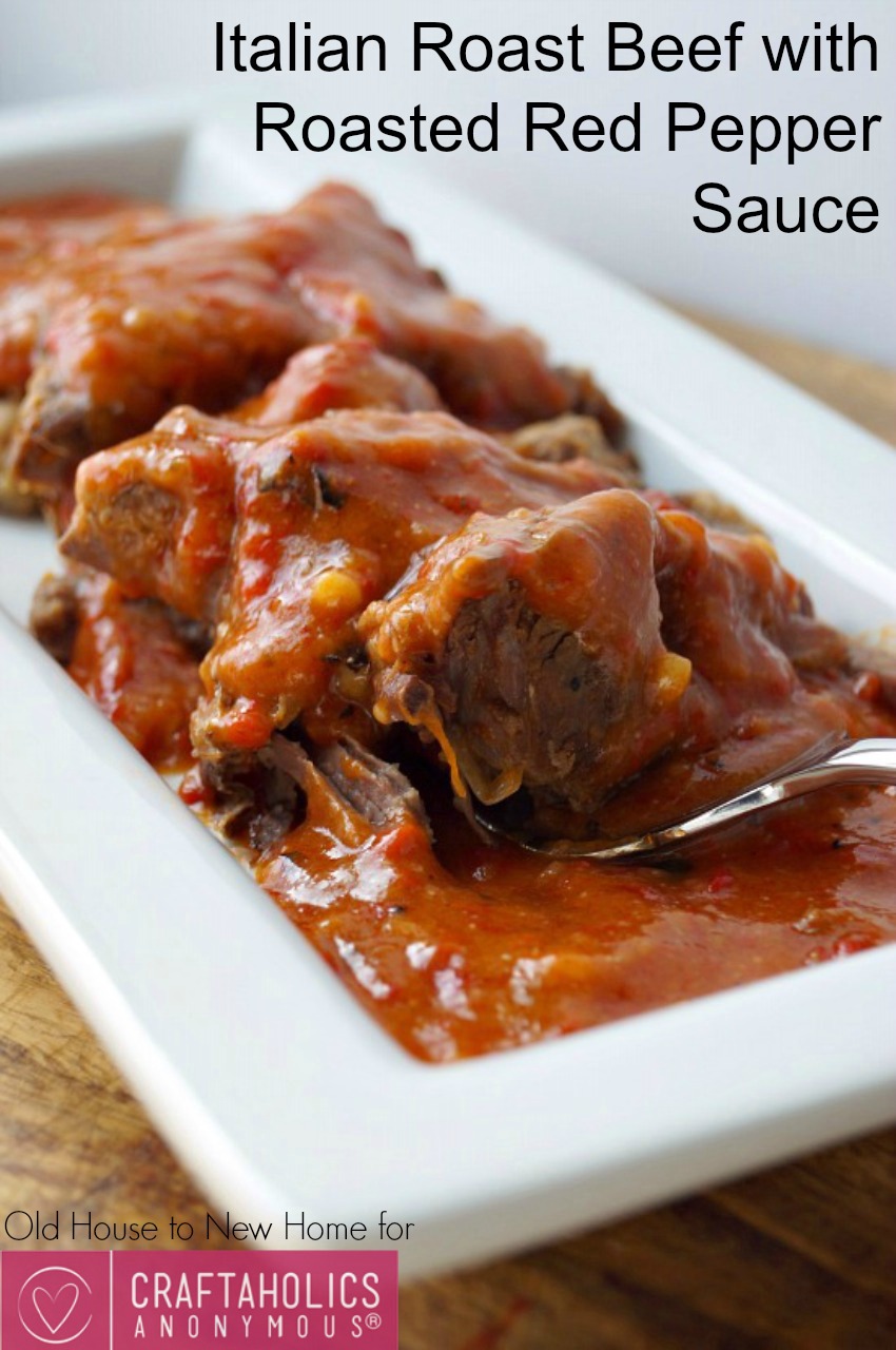 Roasted Red Pepper Roast Beef recipe || sauce is amazing!