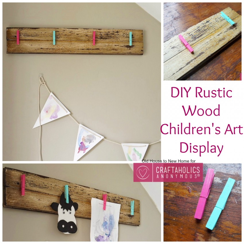 DIY Rustic Wood Children's Art Display