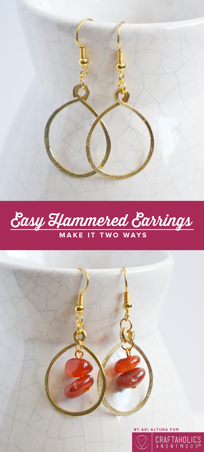 DIY Hammered Earrings tutorial