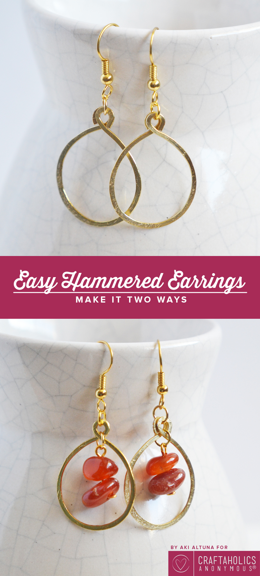 Craftaholics Anonymous® Hammered Earrings Tutorial