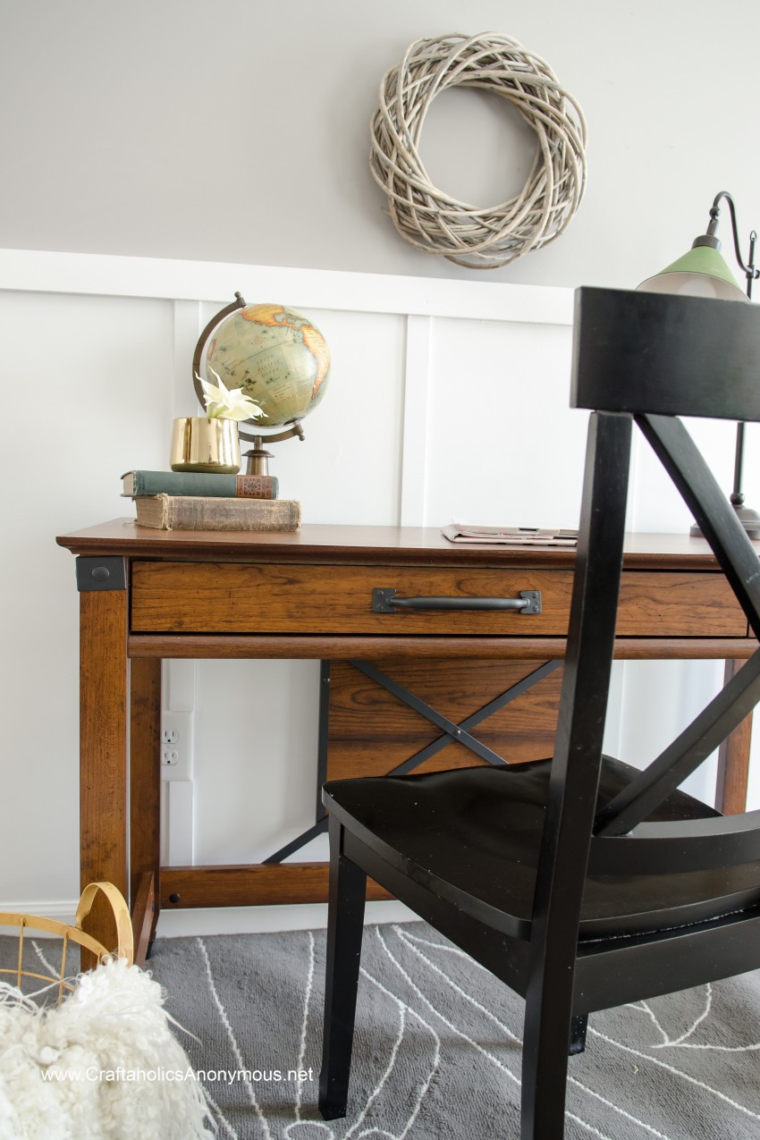 Sauder Industrial Desk || Love the metal detailing!