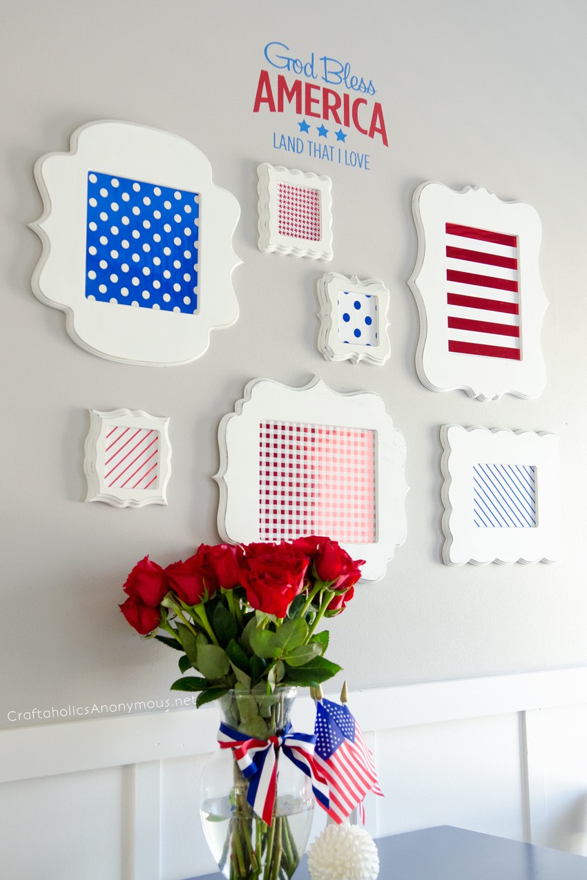 4th of July Decor || Super easy DIY patriotic decorations! Love this gallery wall.