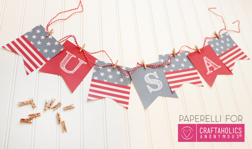 Patriotic Printable Banner by Paperelli | Craftaholics Anonymous