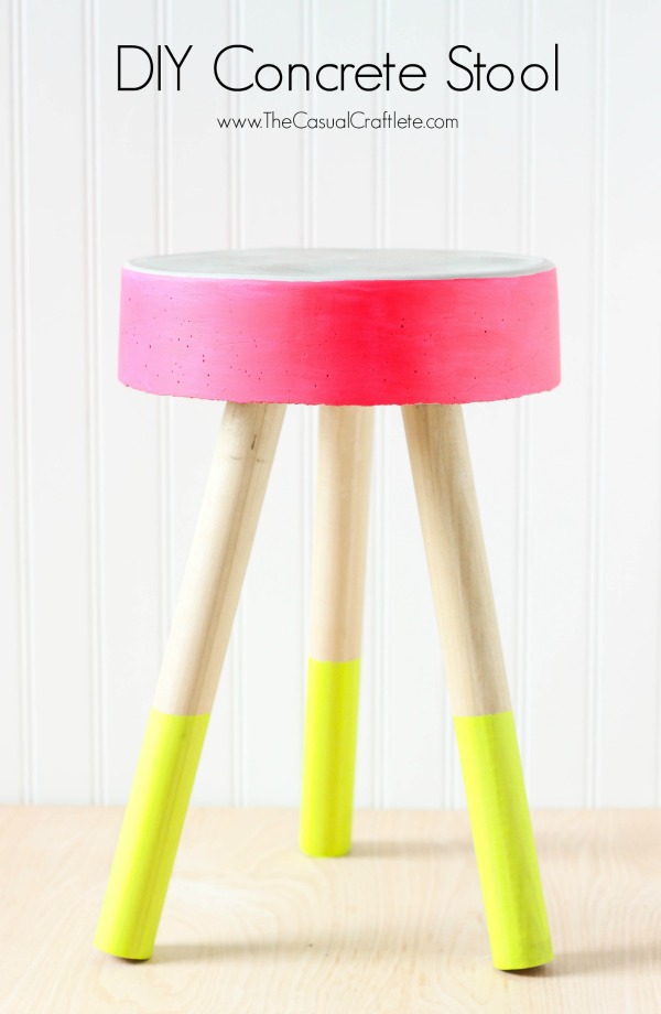 DIY-Concrete-Stool-easy-to-make-bucket-concrete-stool-for-just-5.-Add-fun-bright-patio-paint-for-pops-of-fresh-modern-color.-Perfect-for-an-outdoor-stool-or-plant-stand.