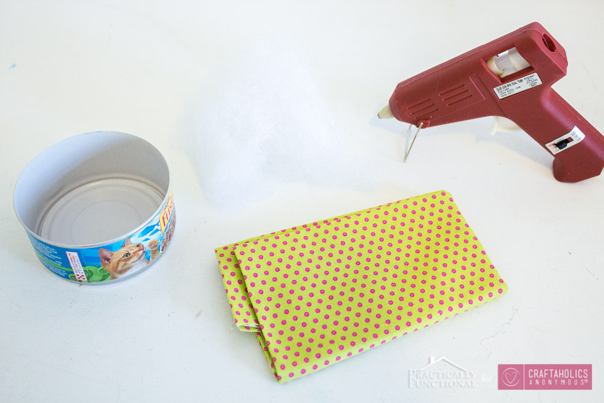 how to make a tin can pin cushion