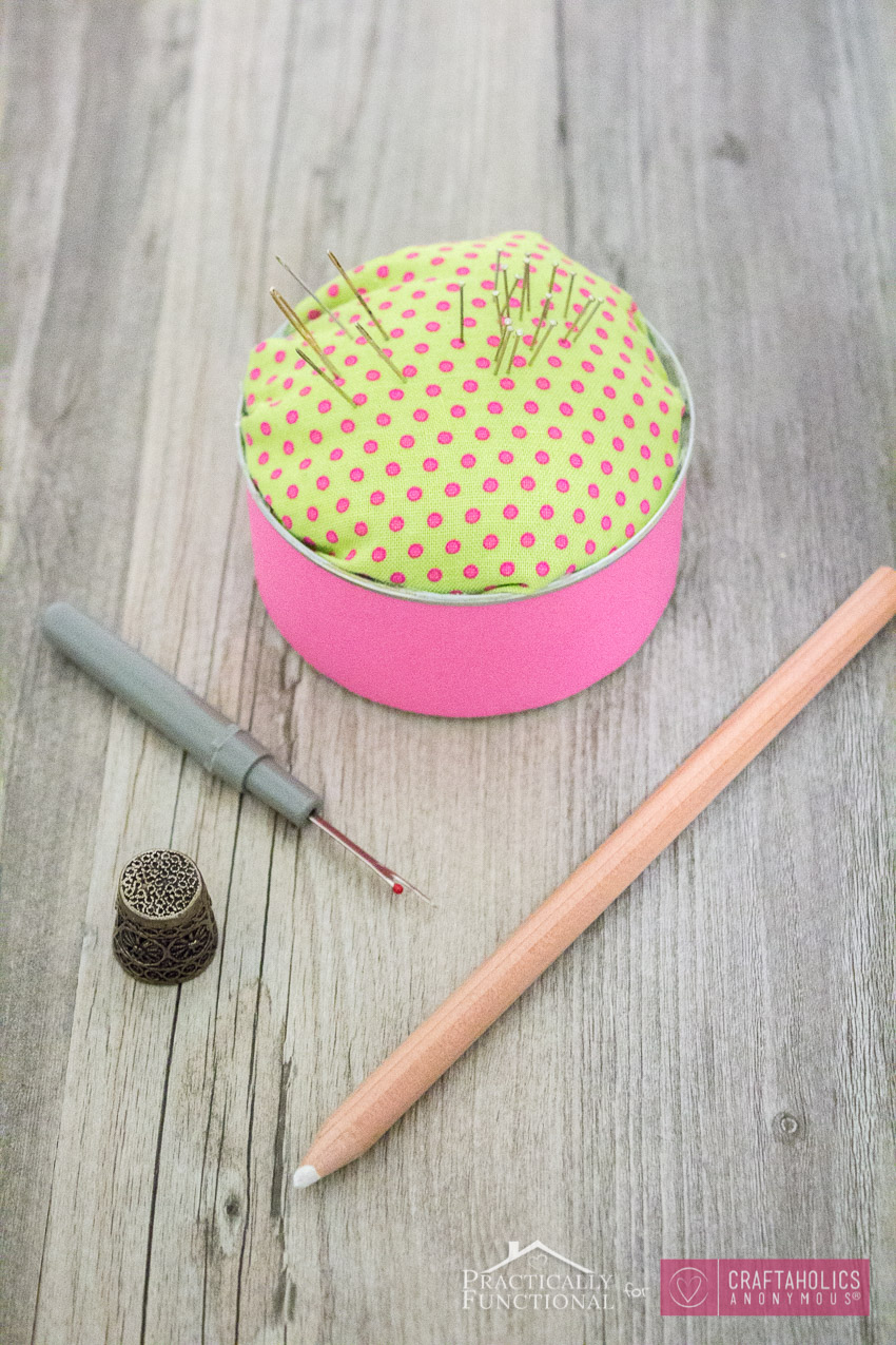 Turn A Tin Can Into A Pincushion