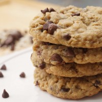 Delicious Soft and Chewy Peanut Butter Oatmeal Chocolate Chip Cookies! No mixer required!