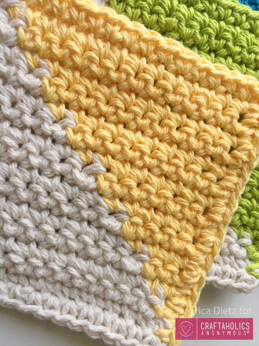 crocheted half square triangles
