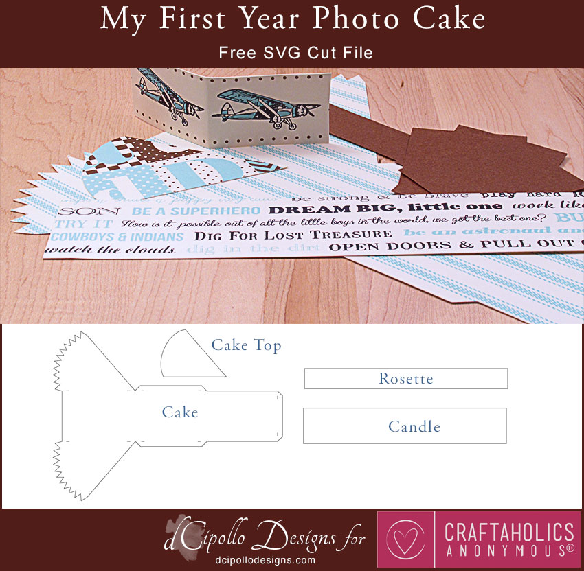 My First Year Photo Cake SVG Cut File by dCipollo Designs