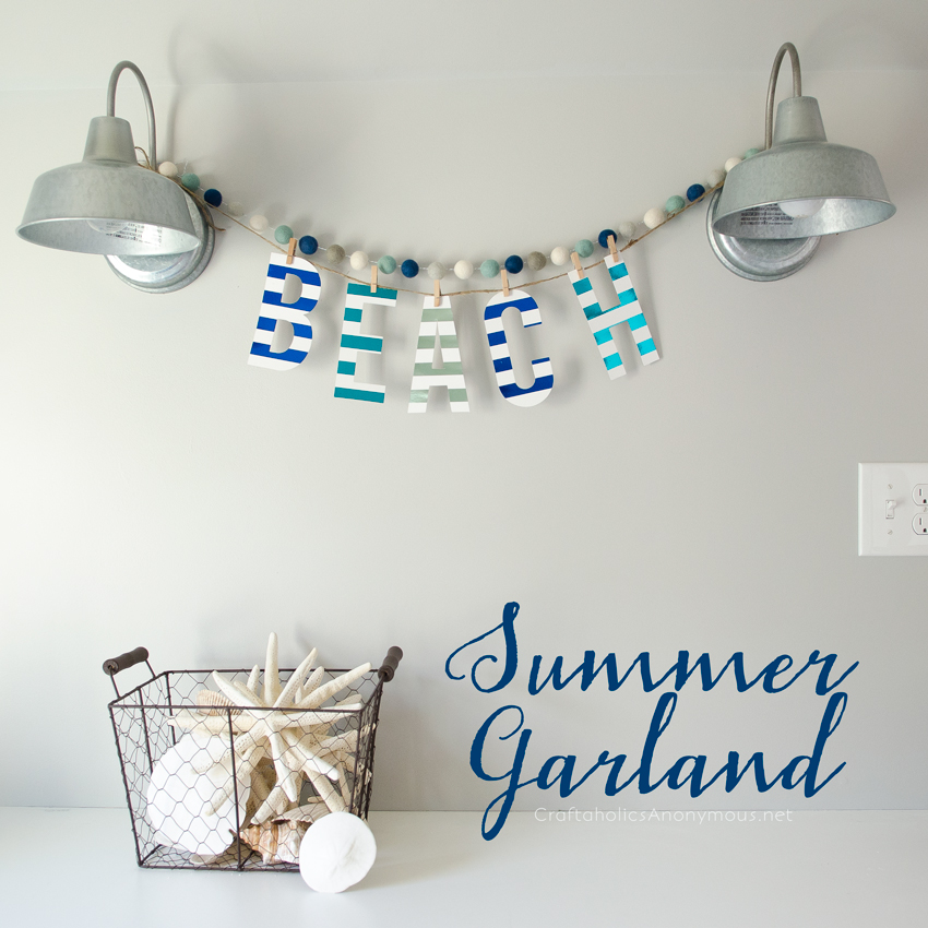 Easy Summer Garland || love the stripes and foil