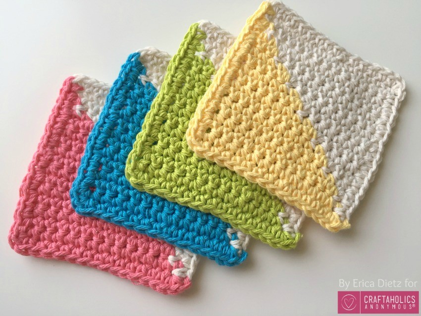 modern crocheted coasters