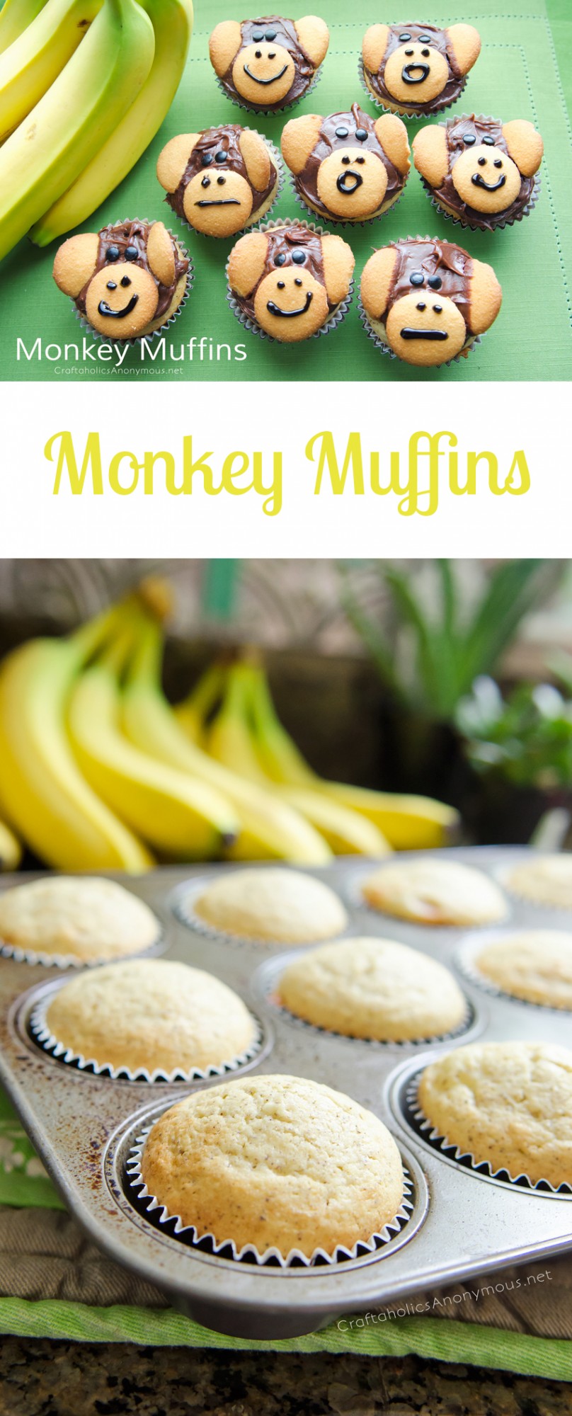 Monkey Muffins || Perfect for a Rainforest themed preschool or snack time for kids! Monkey Muffins || Perfect for a Rainforest themed preschool or snack time for kids!