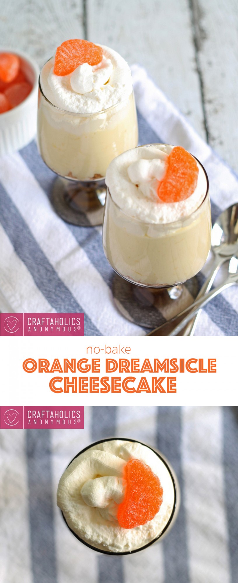 No-bake Orange Dreamsicle Cheesecake recipe || Scrumptious and refreshing! Tastes just like a dreamsicle.