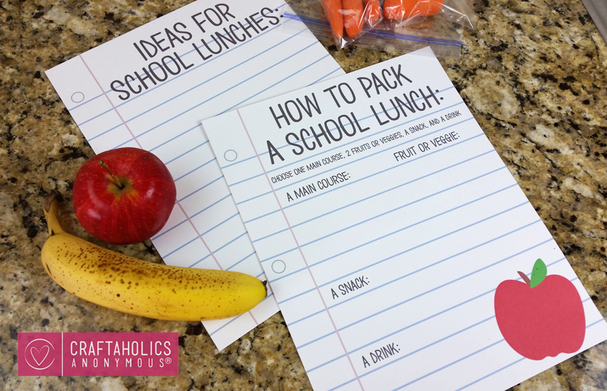 How to Pack a Lunch Printable || Free Back to School Printables