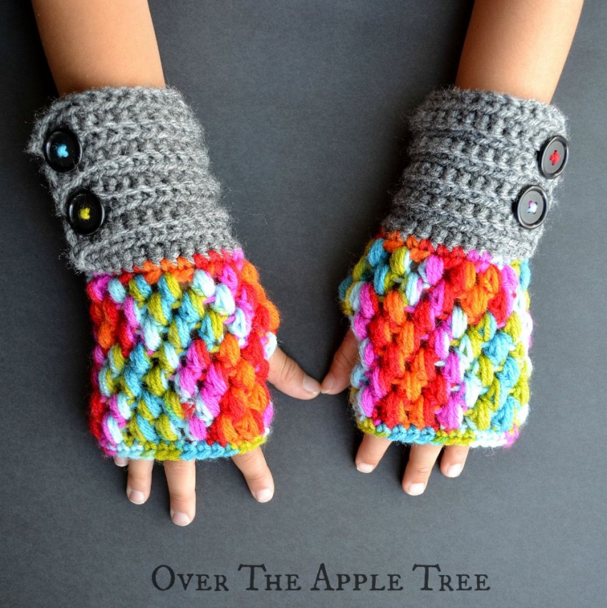 DIY Crochet fingerless gloves