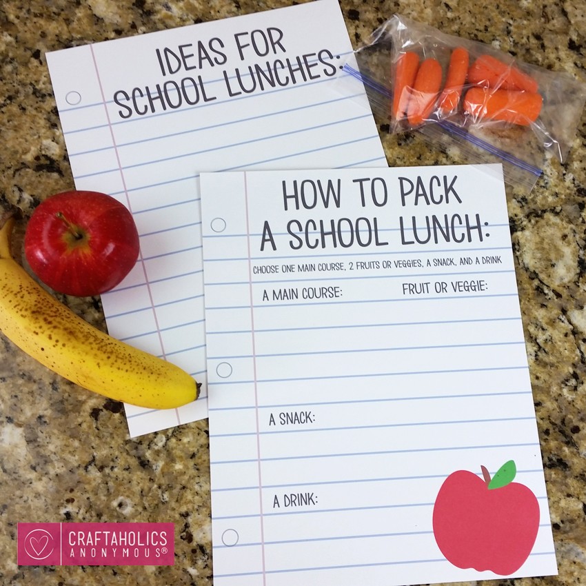 How to Pack a Lunch Printable