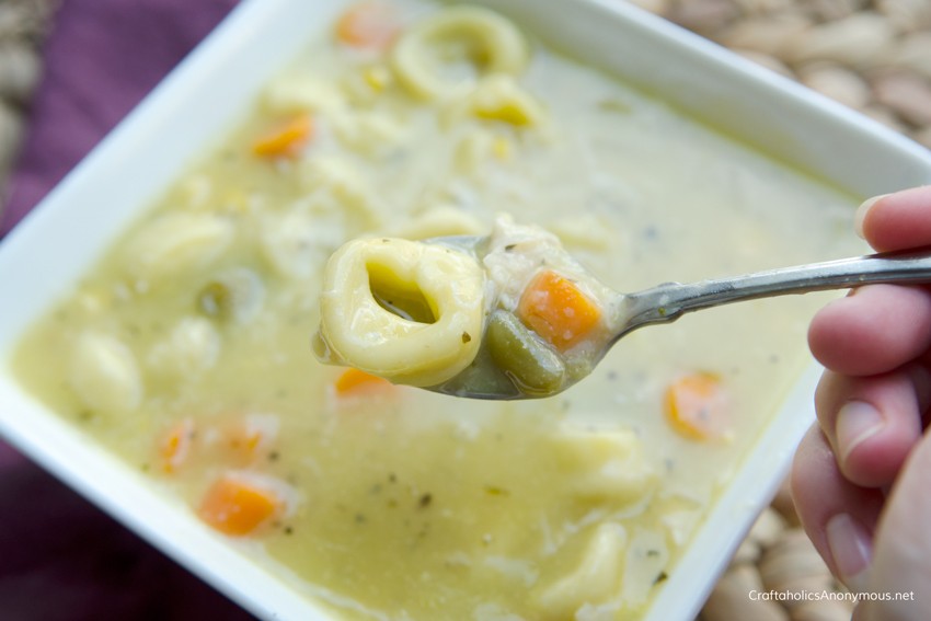 Cheese Chicken Tortellini soup recipe | Perfect weeknight meal that comes together in 30 minutes!