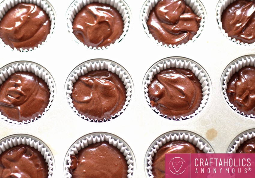 Chocolate Cupcakes with Blueberry Buttercream Frosting