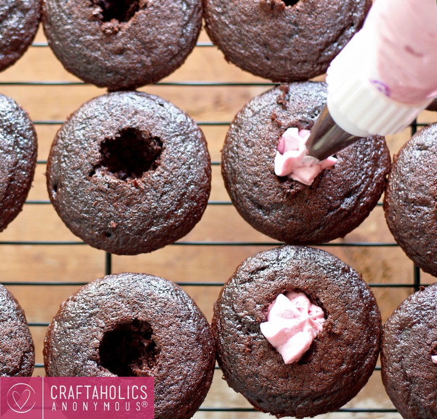 Chocolate Cupcakes with Blueberry Buttercream Frosting