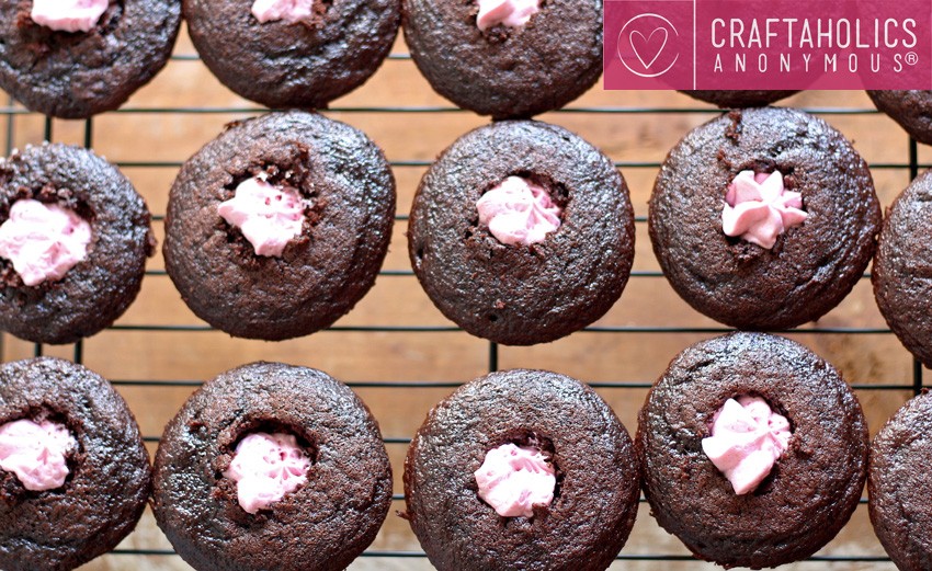 Chocolate Cupcakes with Blueberry Buttercream Frosting