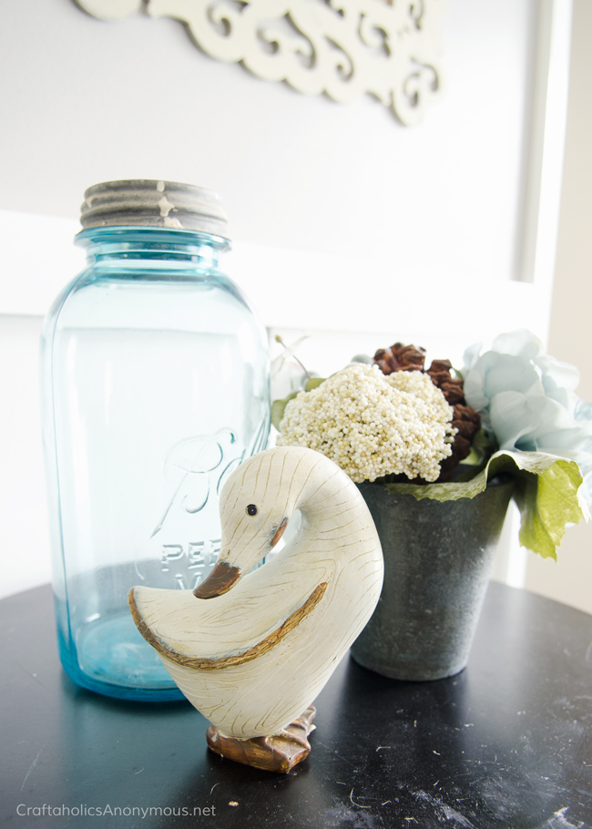 Fall Decor || Vintage blue mason jars are so perfect for fall!