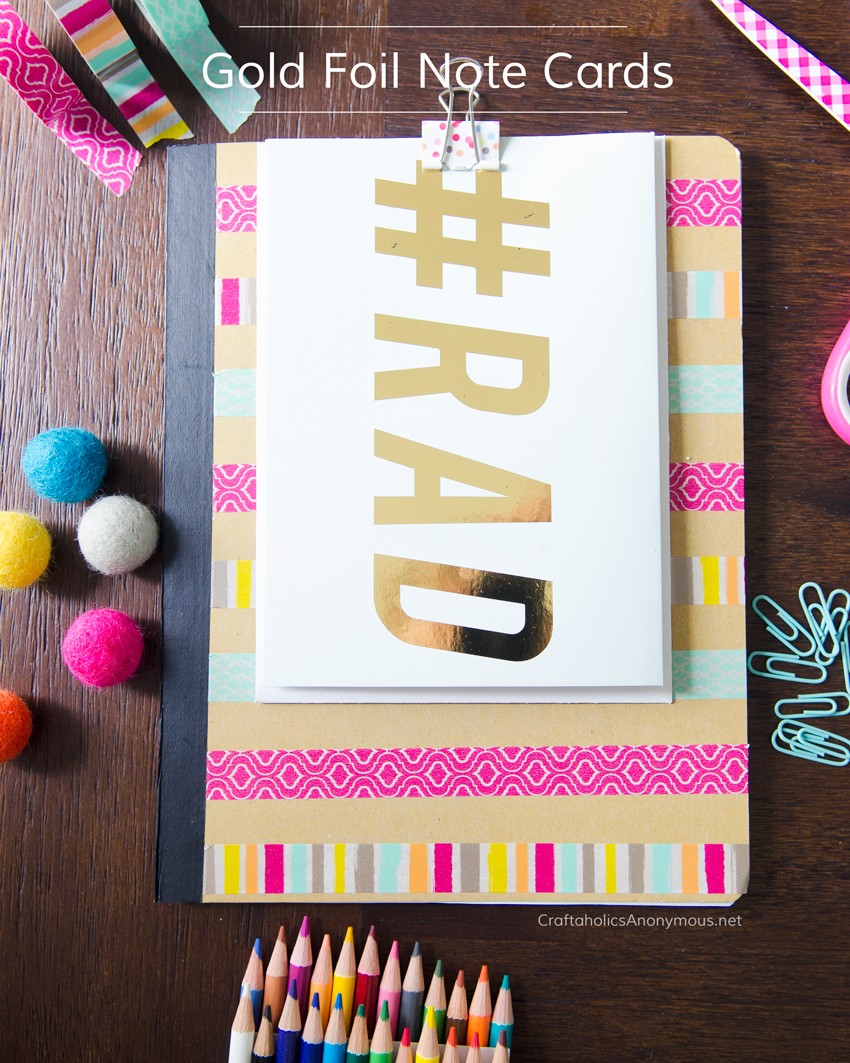 DIY Gold Foil Note Cards