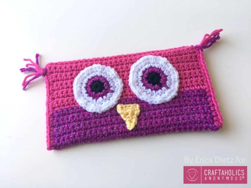 pink owl pencil case
