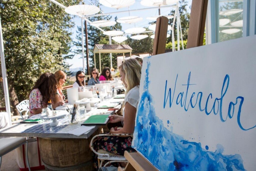 watercolor class at Michaels Makers Summit watercolor class at Michaels Makers Summit