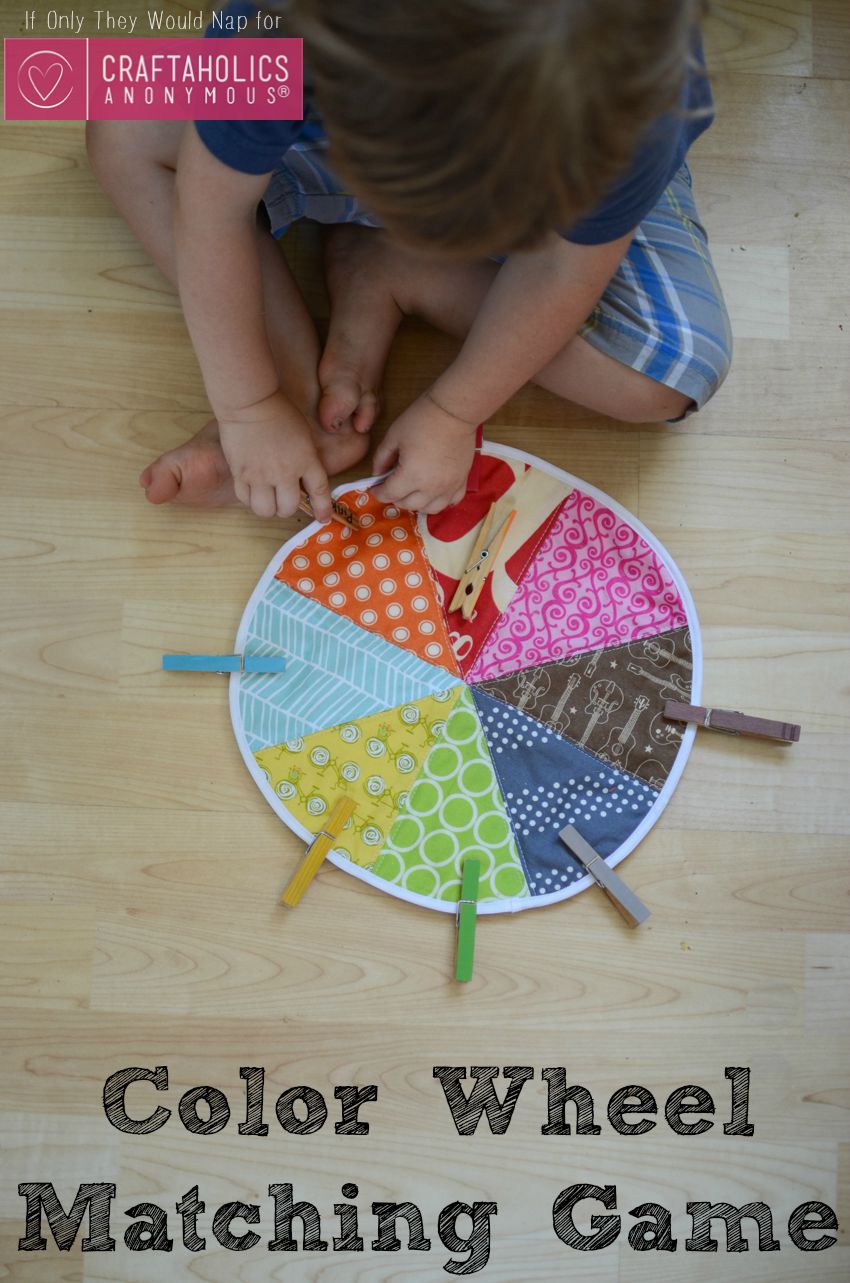 DIY Preschool Color Wheel Matching Game Tutorial on www.craftaholicsanonymous.net