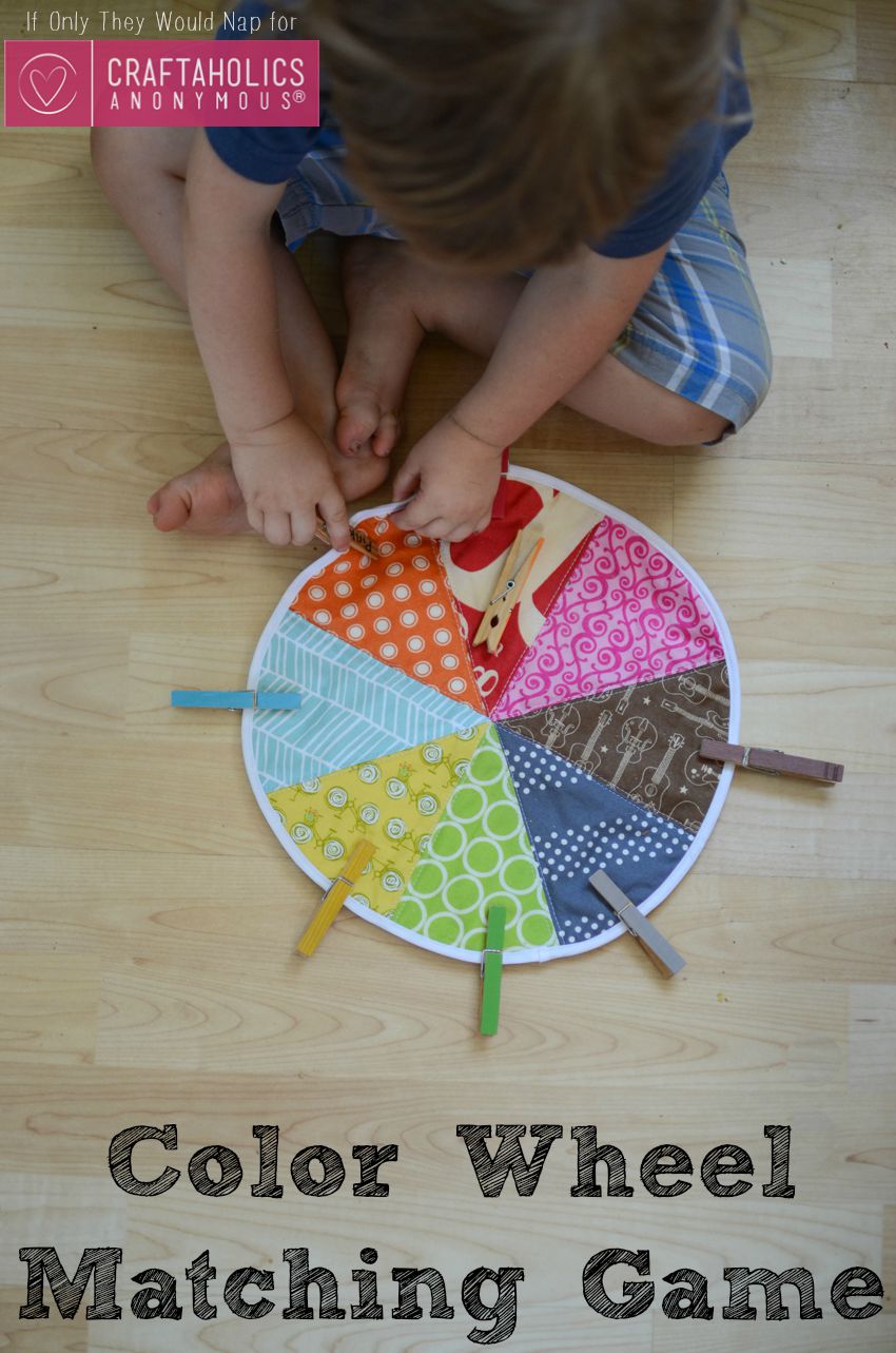 DIY Preschool Color Wheel Matching Game Tutorial on www.craftaholicsanonymous.net