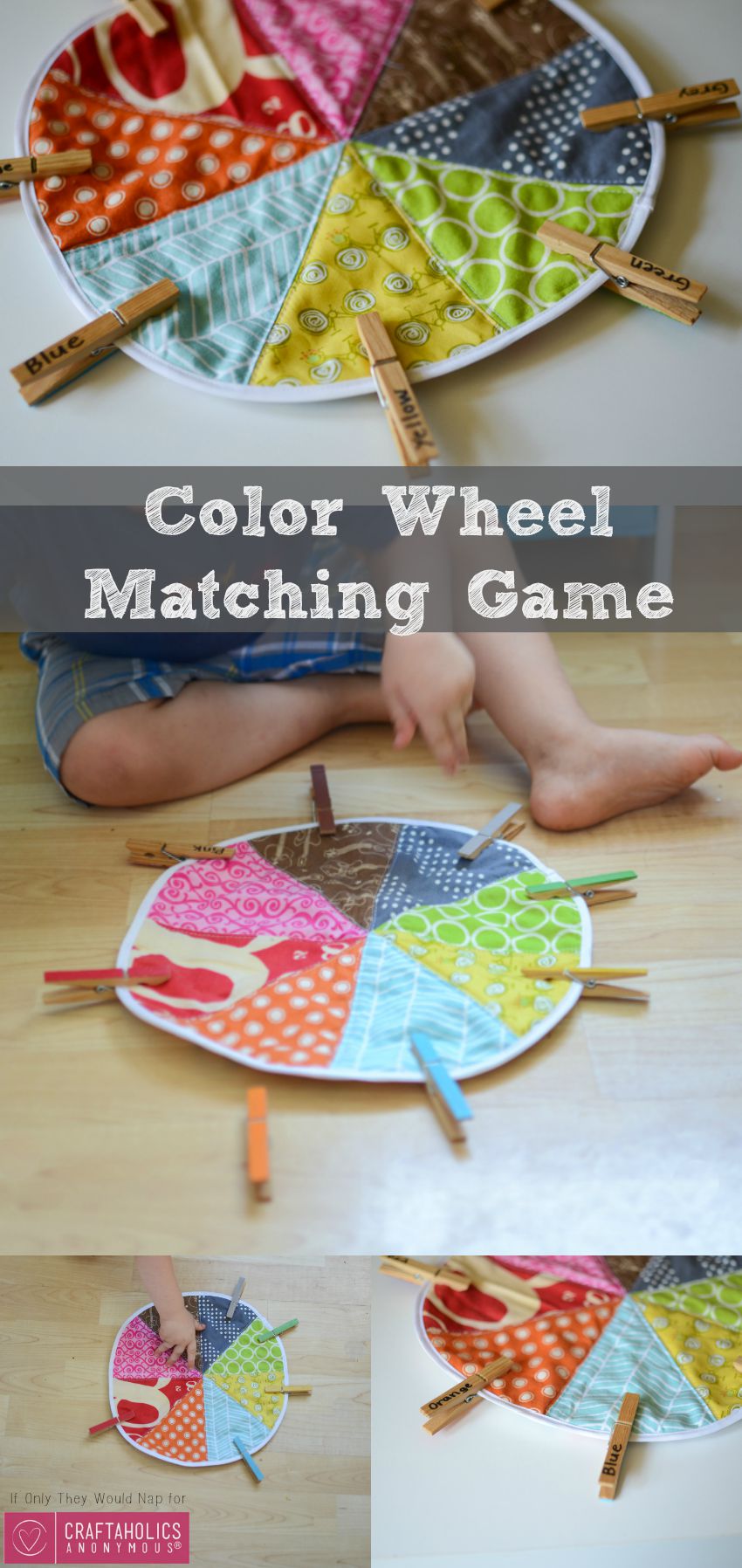 DIY Tutorial for Cute Color matching Game for Preschoolers and Toddlers on www.craftaholicsanonymous.net