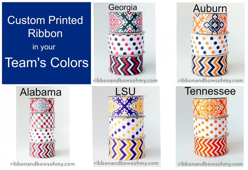 custom printed ribbon in team colors