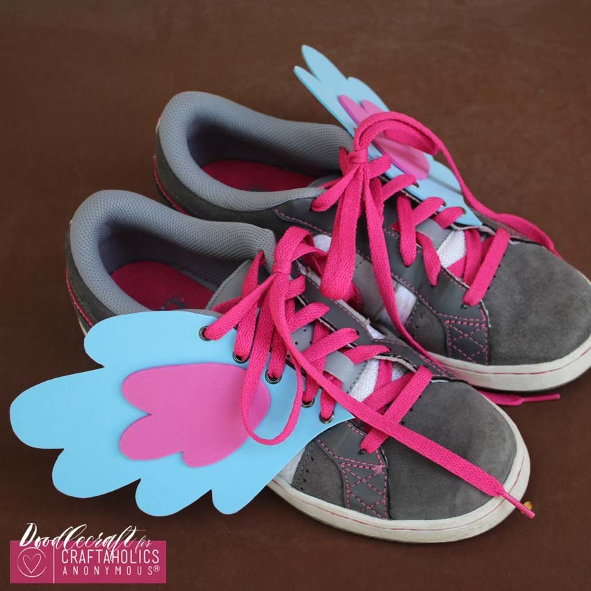 DIY pony shoe wings easy diy foam eyelets fabulous footwear my little pony on www.Craftaholicsanonymous.net