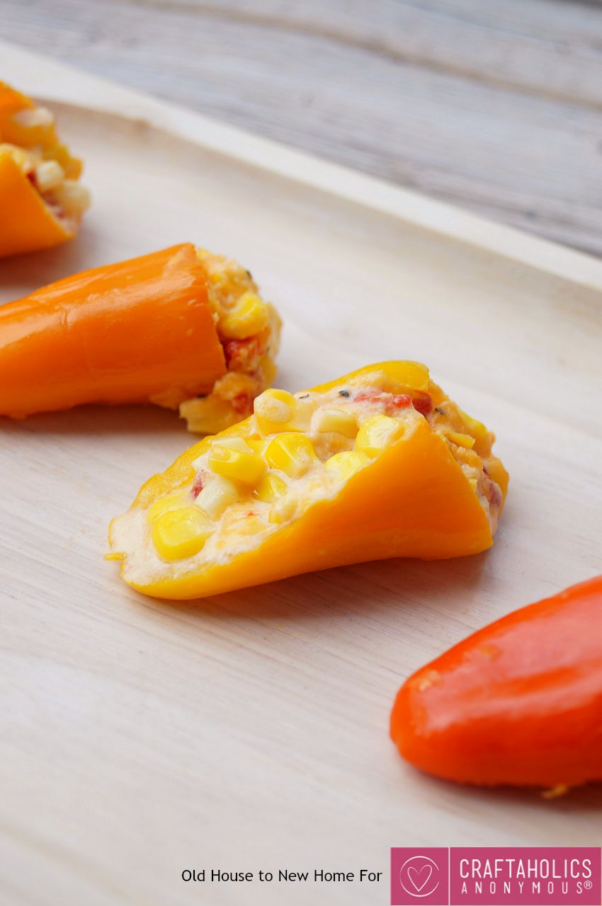 Pimento Cheese and Corn Stuffed Mini Sweet Peppers
