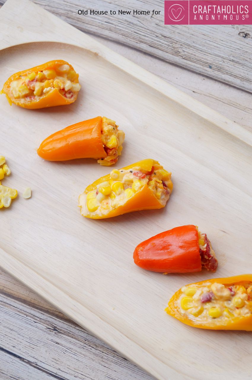 Pimento Cheese and Corn Stuffed Mini Sweet Peppers