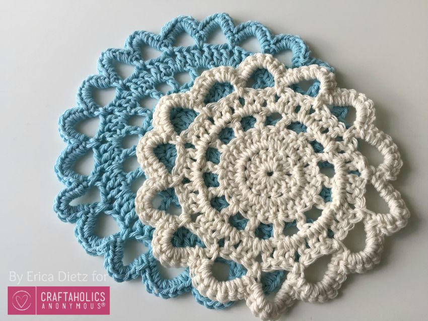 Crochet Doily tutorial || includes 2 sizes www.CraftaholicsAnonymous.net Crochet Doily tutorial || includes 2 sizes www.CraftaholicsAnonymous.net