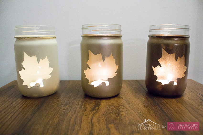 Fall Mason Jar Luminaries tutorial