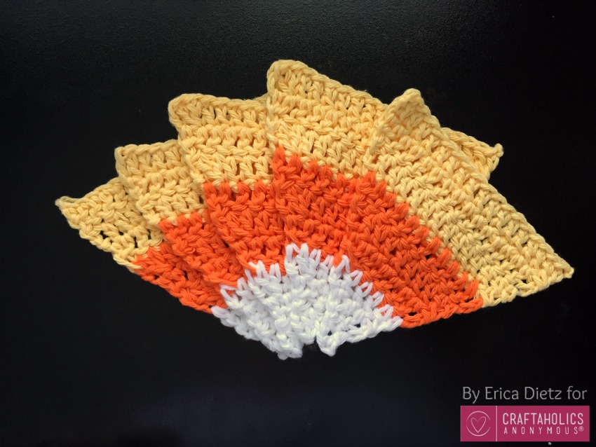 How to crochet candy corn for Halloween craft