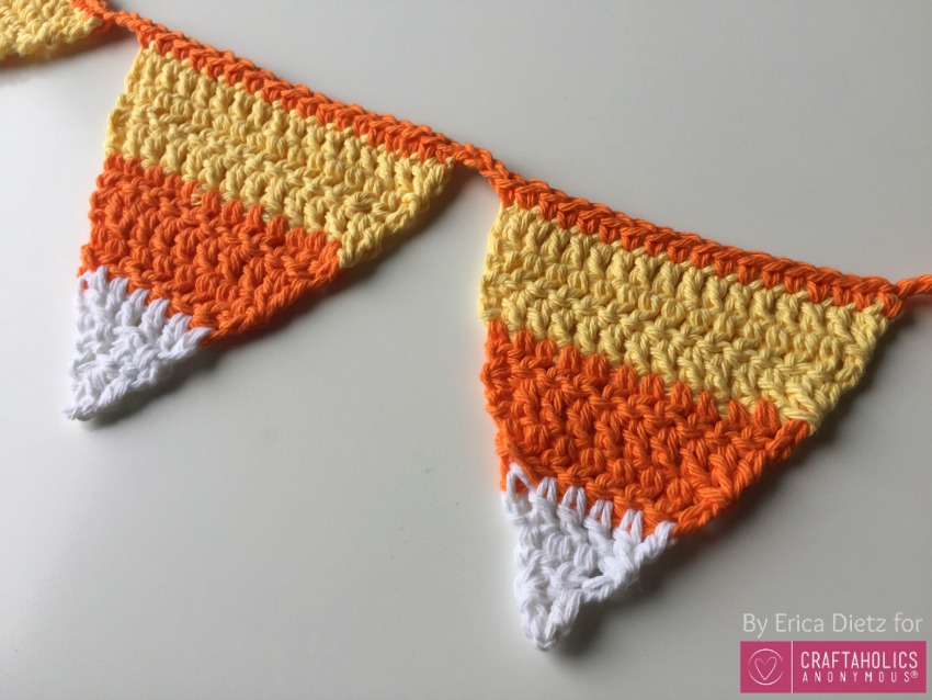 How to Crochet Candy Corn Banner or Garland for Halloween