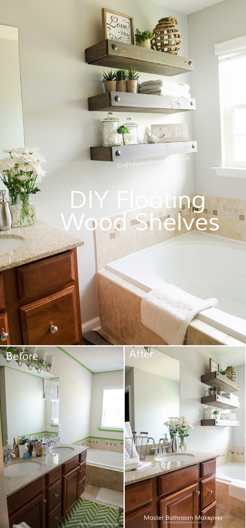 Floating Wood Shelves DIY tutorial